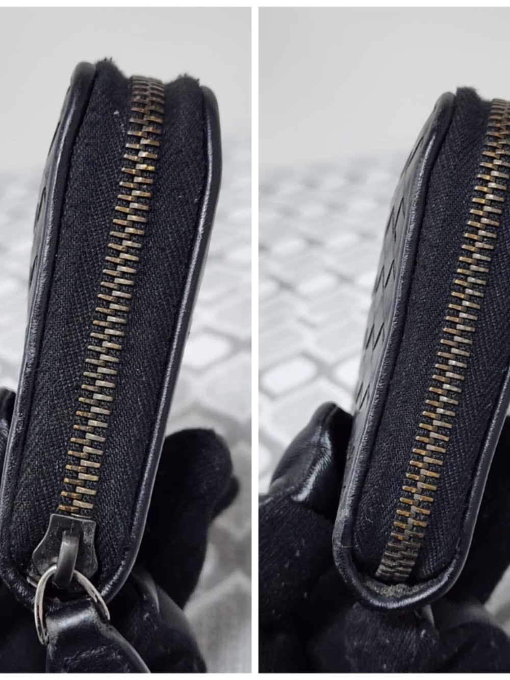 Authentic BOTTEGA VENETA Nappa Intrecciato Zip Around Wallet Black - Picture 6 of 11